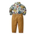 thumbnail image 3 of Zwiiyzr 2-10Y Baby Boy Clothes Suits 3Pcs Gentleman Floral Outfit Dress Shirt Suspender Pants Bow Tie Wedding Set Multicolor, 3 of 8