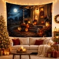 thumbnail image 3 of Ghosts on Cottage Porch with Pumpkins and Full Moon, Cozy Gothic for Halloween Decor Lovers, Porch Wall Decor, Halloween Gift, Tapestry Wall Hanging for Bedroom and Dorm, 3 of 5