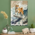 thumbnail image 2 of Akita Dog Playing Surfboard Stretched Canvas Size 8x12 – Sports Dog, Perfect for Animal Lovers, Akita Dog Canvas, Surfboard Canvas Size Wall Art, 2 of 5