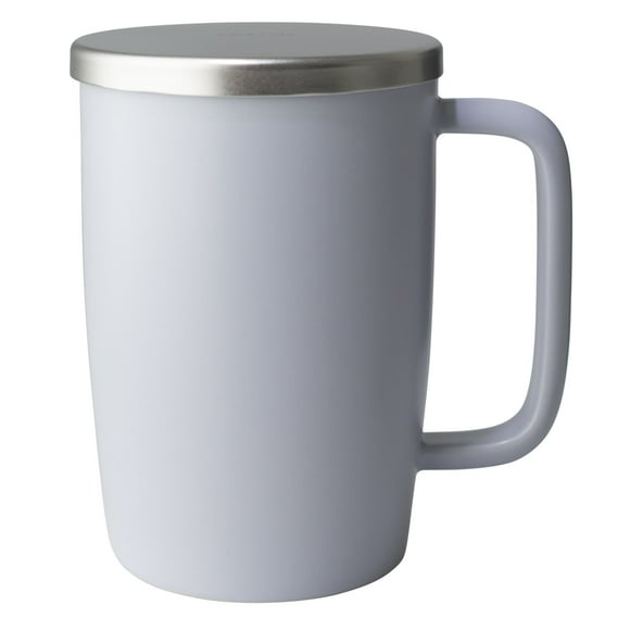 FORLIFE Dew Satin Finish Brew-In-Mug with Basket Infuser & Stainless Lid 18 oz., Lavender Mist