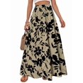 thumbnail image 3 of Women Elastic Waist Maxi Skirts Formal Daily Wear Olive Green M, 3 of 8