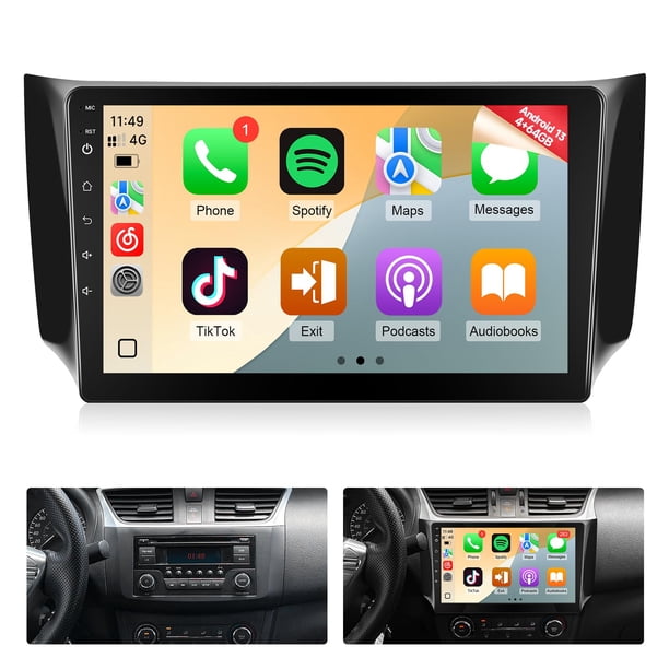 Radio de coche Naifay Android 13 de 4 GB de RAM y 64 GB de ROM para Nissan Sentra