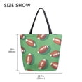 thumbnail image 5 of FORMRS Womens Canvas Tote Bag with Zipper Inner Pocket Shoulder Handbag, American Footballs, 5 of 7