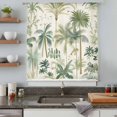 thumbnail image 5 of Green Palm Trees Sheer Curtains 54 Inches Long, Tropical Summer Botanical Light Filering Curtains, Breathable Simi Curtain Privacy Drapes for Kitchen Bathroom Nursery Small Window Treatment, 5 of 9