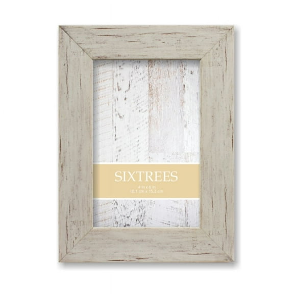 Sixtrees Shabby Wood Frame-White-5x7