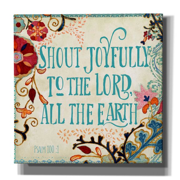 Epic Graffiti 'Delecor Psalm 2'  by Art Licensing Studio Canvas Wall Art, 18" x 18"