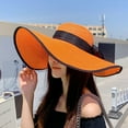 thumbnail image 2 of Beach Hats For Women Big Straw Wide Brim Summer Hat Floppy Foldable Roll Up Cap Sun Hat, 2 of 4