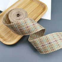 Wired Edge Plaids Ribbon ,5cm Farmhouse Craft for DIY Gift Wrapping, Wreath, Xmas Tree Bow Decoration, 6m