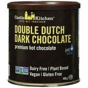 Castle Kitchen Double Dutch Premium Dark Hot Chocolate Mix - Vegan, Plant Based, Gluten Free, Dairy Free, Non-GMO Project Verified, Kosher, Just Add Water - 14 oz