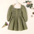 thumbnail image 2 of Vestido Happy Town para niña pequeña, manga larga, algodón, verde, 18-24 m, 2 of 7