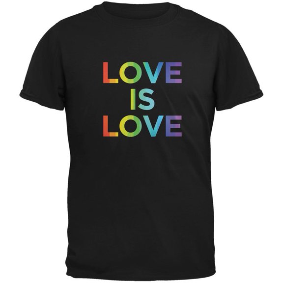 LGBT Gay Pride Love Is Love Black Adult T-Shirt - 2X-Large