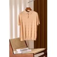 thumbnail image 2 of Polo de punto informal de negocios de mezcla de seda para hombre, novedad primavera/verano, 2 of 5
