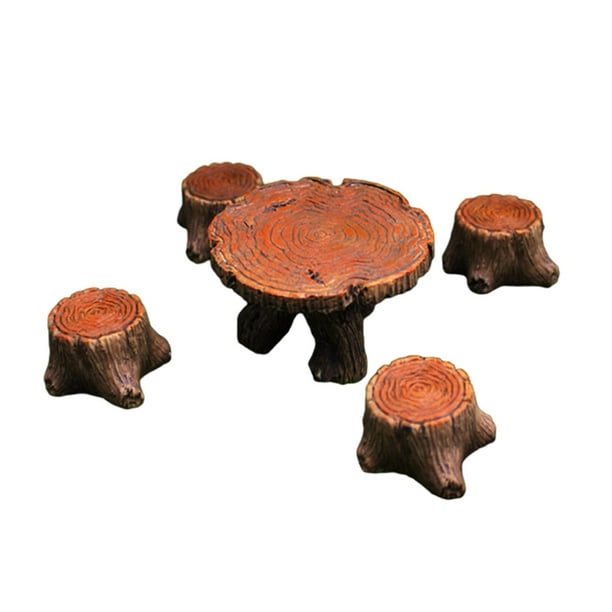 Fairy Garden Miniature Tree Stump Wood Stool Outdoor Dollhouse Landscape Decor Fairy Garden Miniature Tree Stump Wood Stool Outdoor Dollhouse Landscape Decor
