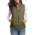 thumbnail image 5 of Women's Stand Collar Sleeveless Vest, Quilted Zip Up Vest, Lightweight Puffer Vest, Warm Winter Vest Top, Casual Outerwear Vest, Pocket Detail Sleeveless Jacket Camouflage, 5 of 9