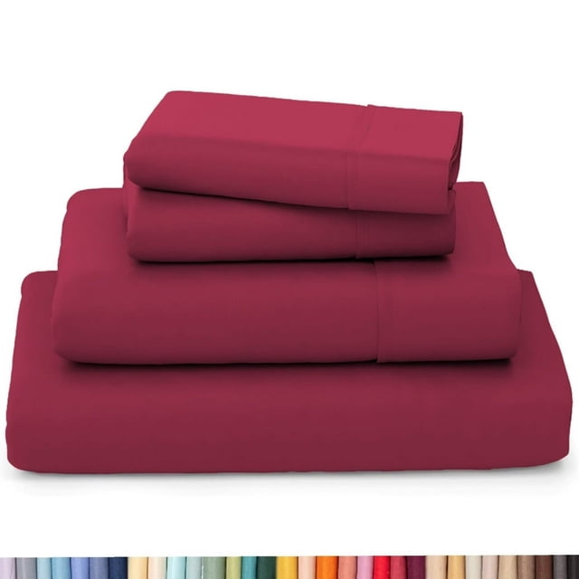 HAOAN Ensemble de Draps en Bambou Ultra Doux et Résistant aux Plis - Ensemble de 4 Pcs - Série 2200
