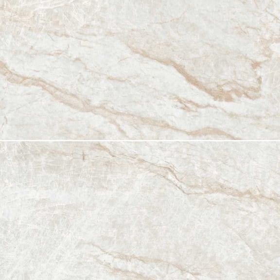 The Tile Life Galleria Taj Mahal 24" x 48" White Semi-Polished Porcelain Floor and Wall Tile, Case of 2