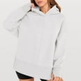 thumbnail image 4 of Lumtrix Oversized Sweatshirt for Women Thumb Holes Side Slit Crewneck Sweatshirts Long Sleeve Pullover Sweaters Fall Fashion Hoodies White M, 4 of 4