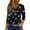 Black, variant on Christmas 3/4 Sleeve Tops for Women Cute Christmas V Neck Cotton Shirts for Women Loose Fit Henley Xmas Tree Snowflake Print TshirtsCasual Blouse Western Tops Quarter Sleeve Tops Tees & Blouses