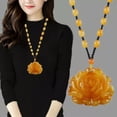 thumbnail image 3 of K-KED Resin Amber Pendant Boho Long Sweater Chain Necklace Ethnic Necklace Jewelry-6, 3 of 6