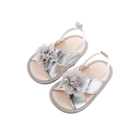 

Meihuida Baby Girls Sandals with Flower Anti-Slip Flats Infant First Walkers