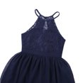 thumbnail image 5 of Manyakai Kids Girls Halter Neck Princess Flower Girl Dress Floral Lace Chiffon Wedding Bridesmaid Navy Blue 12, 5 of 7
