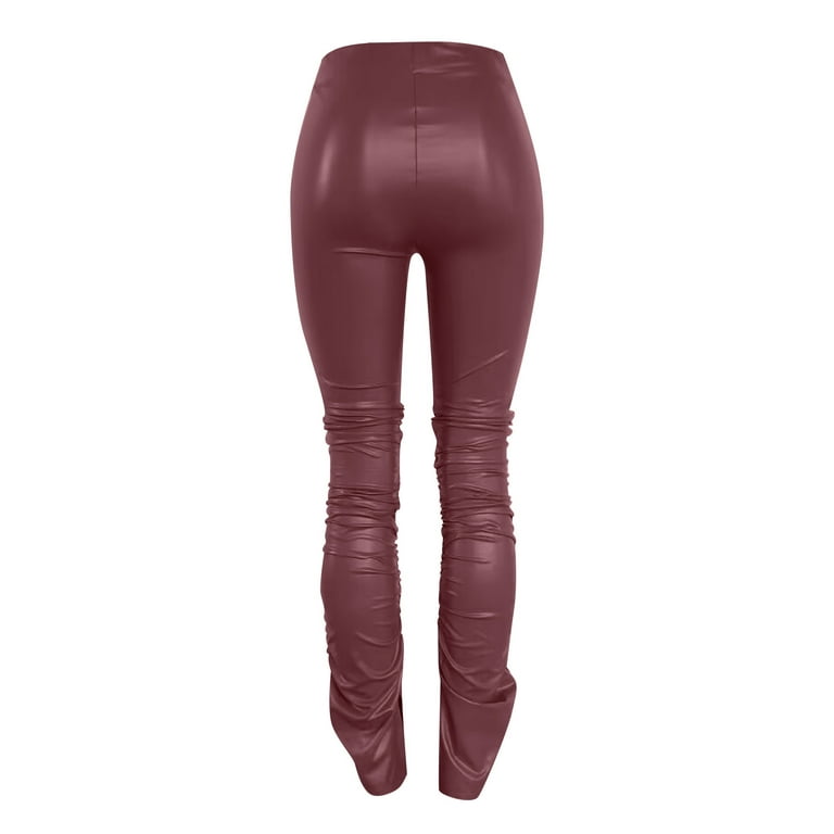 ASEIDFNSA Plus Size Leather Pants Womens Leather Fitted Pants