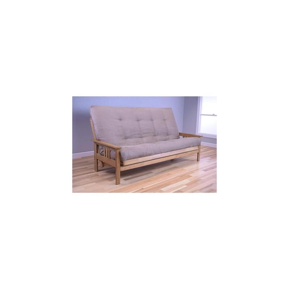 Queen Futon Frame Set with Mattress - Polyester Upholstery - 3 Seater