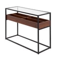 thumbnail image 3 of Lumisource Display Contemporary Console Table in Black Metal, Walnut Wood, and Clear Glass, 3 of 7