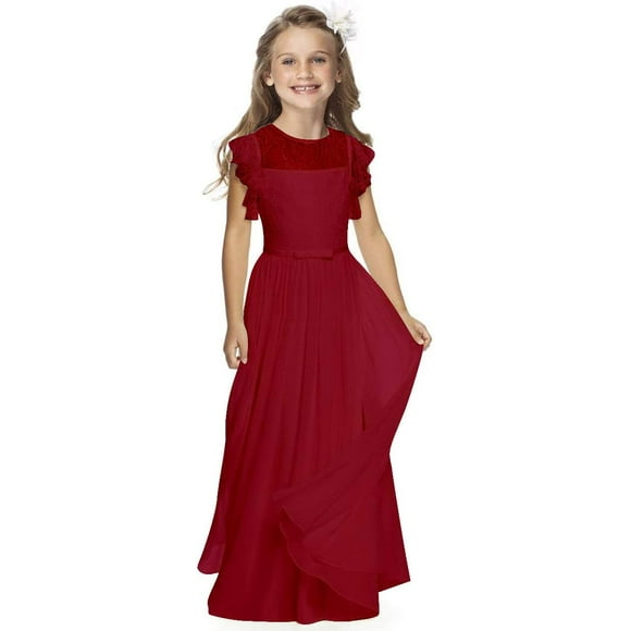 Robes de Communion Sainte pour Filles 1-12 Ans Blanc Cassé Taille 2 Bordeaux 8