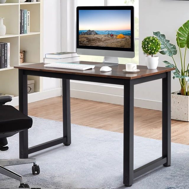 Ktaxon Computer Desk Wooden Home Office Table Laptop Writing Desk, 43.3'' x 23.6'' x 29'', Vintage