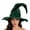 Green, variant on Twisted Curved Pointed Velvet Witch Hat for Women Wide Brim Soft Wizard Witch Hats Halloween Cosplay Gothic Costume Headwear