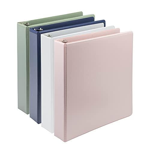 Samsill Earth's Choice, Classeur à Anneau en D Durable 1,5 Pouces, Lot de 4, Certifié Biobasé, Écologique, Assortiment à la Mode (MP46959)