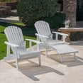 thumbnail image 4 of Kono Outdoor Acacia Wood Reclining Adirondack Chair with Footrest, Set of 2, White, 4 of 9
