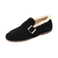thumbnail image 2 of Willtoo Loafers for Women Fashion Slip On Dress Flat Shoes Round Toe Warm Work Everyday Wear Casual Walking Shoes Non-slip Comfortable Footwear, 2 of 4
