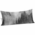 thumbnail image 2 of Black Grey Mountain Body Pillow Covers 20"x54", Misty Forest Nature Woodland Pine Tree Landscape Soft Brushed Microfiber Breathable Throw Pillow Covers, Pillowcase with Zipper for Couch Sofa Bedroom, 2 of 9