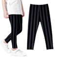 thumbnail image 5 of Nilvkv Leggings for Girls, Girls Pants, Vertical Striped Full Length Tights with Elastic Waist, spooky pick for Halloween Gray 3-4 Years, 5 of 6