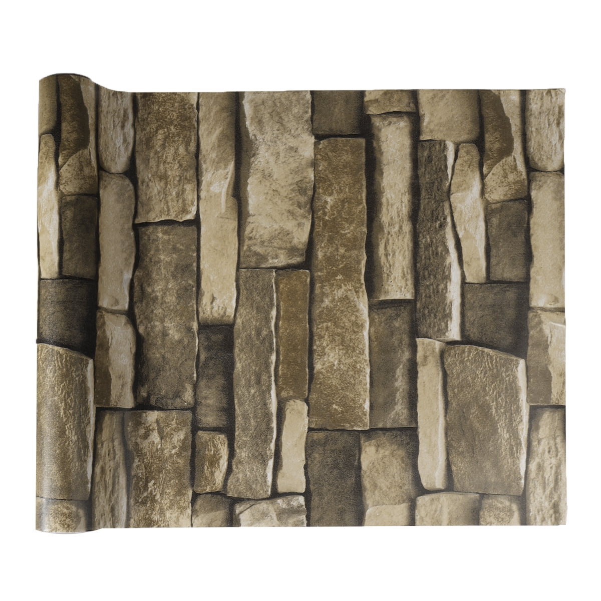BSHAPPLUS® 17.7in x 33ft wallpaper,Stone Peel and Stick Wallpaper,Brick Self Adhesive Removable Wallpaper,Contact Paper for Bathroom Kitchen Walls,48.7 sq. ft.