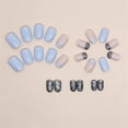 thumbnail image 4 of Fofosbeauty 24pcs Press on False Nails Tips, Square Fake Acrylic Nails, Gradient Ice Mist, 4 of 9