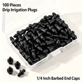 thumbnail image 2 of HIBIBUD 100 Pieces Goof Plugs 1/4 Inch with Barbed End Caps, Hose Tubing Hole Fittings, Drip Irrigation Emitters, Garden Hose Caps and Plugs for Home Sprinkler Garden Lawn Pipe System Parts Supplies, 2 of 7