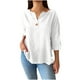 thumbnail image 3 of Tops occidentales para mujer,Blusa de mujer con cuello en V, camisa de lino y algodón de manga larga, blusa informal holgada con bolsillo, para oficina y uso diario, sopatenor, 3 of 9