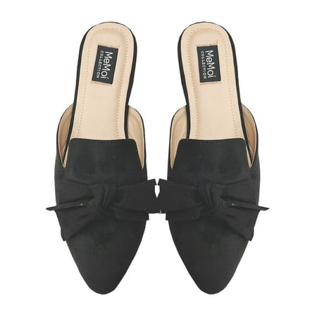 

MeMoi Women s Audrey Vegan Suede Pointed Toe Backless Slippers - Womens - Female