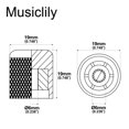 thumbnail image 2 of Musiclily Pro Coarse 18 Splines Steel Dome Push-on Control Knob 19mm for Imported Guitar Bass, Nickel (Set of 2), 2 of 5