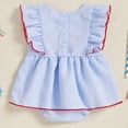 thumbnail image 5 of JUMEYU Newborn 4th of July Bodysuit Girl Newborn Baby Short Sleeve Bodysuit Baby Clothes 0 3 6 9 12 18 24 Months (Blue,12-18 Months), 5 of 6