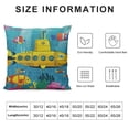 thumbnail image 6 of JRXY Set of 2 Throw Pillows Cartoon Submarine Fish Decorative Outdoor Pillowcase Square Cushion Covers for Home Sofa Couch Bed 2 Pack White, 6 of 6