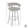 thumbnail image 5 of Renee 26" Swivel Gray Faux Leather and Black Wood Bar Stool, 5 of 13