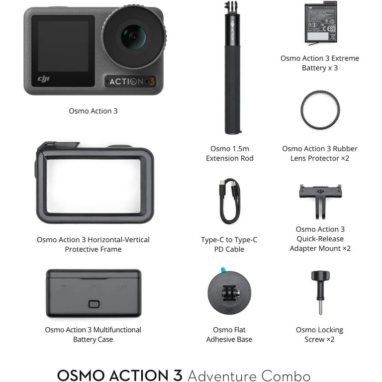 DJI Osmo Action 3 Action Camera - Adventure Combo Bundle with