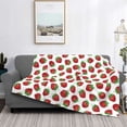 thumbnail image 2 of Yiaed Hand Drawn Strawberry Print Blanket Throw Blanket Soft Cozy Flannel Blanket for Home Bed Sofa Couch Chair-50"x40", 2 of 6