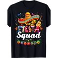 thumbnail image 1 of [Men's Fiesta Squad Tee] 100% Breathable Cotton Men's Graphic Print Crew Neck Tee Shirt - Fiesta Squad | Regular Fit, Vibrant Mexican-Themed Design with Sombrero & Guitar, Perfect for Summer Outdoor, 1 of 5