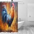 thumbnail image 2 of FREEAMG Colorful Rooster Shower Curtain - 72x72 Inch Waterproof Fabric Shower Curtains with 12 Hooks - Modern Home Bathroom Hotel Spa Decorations, 2 of 5