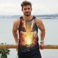 thumbnail image 6 of Pofeuu Red And White Flame Fox Print Men's Workout Tank Tops Sleeveless Muscle Gym Shirt Quick Dry-3X-Large, 6 of 7